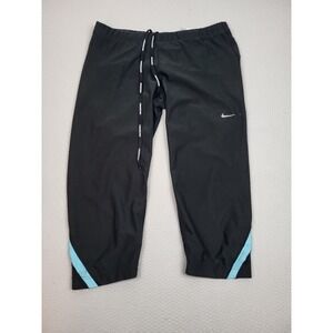 Nike Running Pants Womens Large Black Training Stretch Crop Gym Yoga Performance